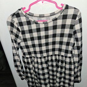 Checkered long sleeve dress